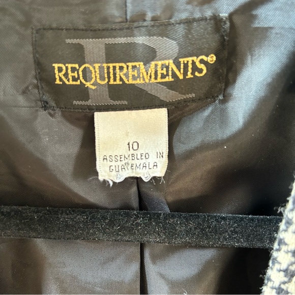 REQUIREMENTS Oversized Blazer Black & White Houndstooth Print Academia Sz 10 - Picture 4 of 7
